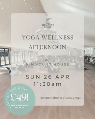 Final few spaces… now £49 ✨

If you’ve been thinking about joining us for our Yoga Wellness Afternoon at Kinmount House, this is your moment.
For the last remaining tickets, we’re offering a limited-time rate of £49. An opportunity to experience an afternoon of calm, connection, and quiet luxury within the Kinmount estate.

Think gentle, guided yoga, a beautifully prepared afternoon tea, and time to unwind by the lake… all designed to leave you feeling refreshed and restored.

Once these final spaces are gone, they’re gone.

Book now via the link in our bio.

#KinmountHouse #WellnessAtKinmount #LastFewTickets #LuxuryWellness #SundayReset #DumfriesAndGalloway #SelfCareSunday #WellnessEscape